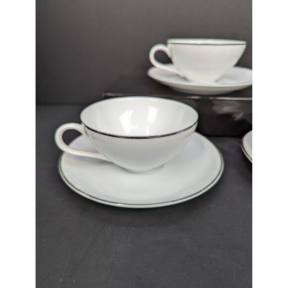 Royal M by Mitashoten Japan Platinum Knight M109 Cup and Saucer Set Lot of 3 - Picture 2 of 8